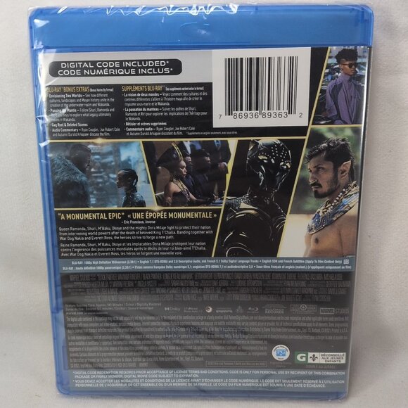 Black Panther: Wakanda Forever Blu-Ray New Sealed w/ slipcover BILINGUAL ENG FR - Picture 4 of 7